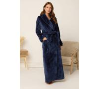 M&Co Blue Premium Soft Touch Shawl Dressing Gown - Women's
