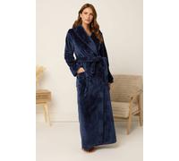 M&Co Women's Premium Shawl Dressing Gown in Dark Navy | Size: 26-28 M&Co Dark Navy 26-28