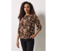 M&Co Women's Floral Long Angel Sleeve Blouse | Size: 12 M&Co Multicolor 12