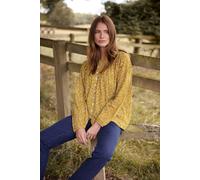 M&Co Women's Printed Blouse in Mustard | Size: 16 M&Co Mustard 16