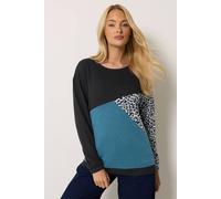 M&Co Women's Printed Colourblock Jumper | Size: 14