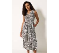 M&Co Women's Printed Cotton Sleeveless Midi Dress | Size: 16 M&Co Multicolor 16