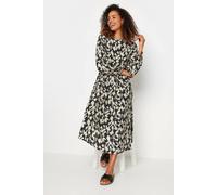 M&Co Women's Printed Smock Dress in Black | Size: 18 M&Co Black 18