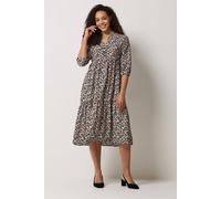 M&Co Women's Printed Tiered Midi Dress | Size: 8 M&Co Multicolor 8