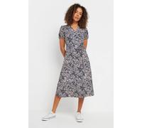 M&Co Womens Navy Animal Print Wrap Dress - Women's