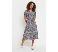 M&Co Womens Navy Animal Print Wrap Dress - Women's
