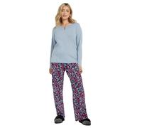 M&Co Womens Purple Cotton Floral Wide Leg Pyjama Set - Women's