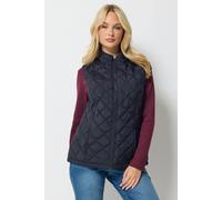 M&Co Women's Quilted Gilet in Dark Navy | Size: 14 M&Co Dark Navy 14