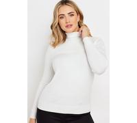 M&Co Women's Roll Neck Jumper in White | Size: 14-16 M&Co White 14-16