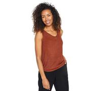 M&Co Womens Rust Orange V-Neck Sleeveless Knitted Vest Top - Women's