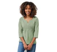 M&Co Womens Sage Green 3/4 Sleeve Cotton Henley Top - Women's