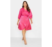 M&Co Women's Satin Knot Waist Wrap Dress in Pink | Size: 8