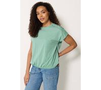 M&Co Women's Scallop Trim Detail Top in Light Green | Size: 14 M&Co Light Green 14