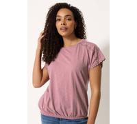 M&Co Women's Scallop Trim Detail Top in Pink | Size: 14 M&Co Pink 14