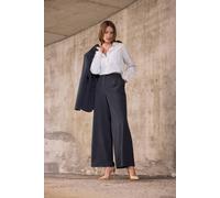 M&Co Women's Scuba Wide Leg Trousers in Dark Navy | Size: 18L M&Co Dark Navy 18L