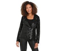M&Co Womens Sequin Biker Jacket - Women's
