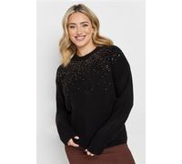 M&Co Women's Sequin Embellished Jumper in Black | Size: 10-12 M&Co Black 10-12