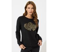 M&co Sequin Heart Embellished Jumper In Black Black 14