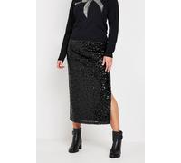 M&Co Women's Sequin Midi Skirt in Black | Size: 16