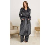 M&Co Women's Shawl Dressing Gown in Dark Grey | Size: 14-16 M&Co Dark Grey 14-16