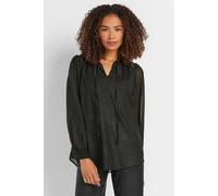 M&Co Women's Shimmer Mesh Blouse in Black | Size: 12 M&Co Black 12