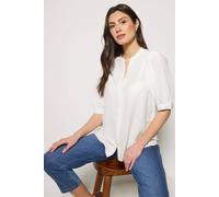 M&Co Women's Short Puff Sleeve Blouse in White | Size: 14 M&Co White 14