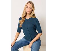 M&Co Women's Short Sleeve Cardigan in Mid Navy | Size: 10-12 M&Co Mid Navy 10-12