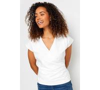 M&Co Short Sleeve Wrap Top - Women's White
