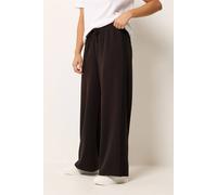 M&Co Women's Side Stripe Wide Leg Trousers in Chocolate | Size: 12 M&Co Chocolate 12