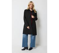 M&Co Women's Single Breasted Midi Coat in Black | Size: 20