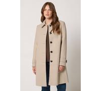 M&Co Women's Single Breasted Midi Coat in Natural | Size: 16