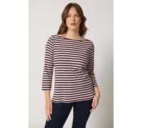 M&Co Women's Slash Neck Cotton Top in Purple | Size: 10