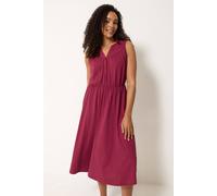 M&Co Women's Sleeveless Cotton Midi Dress in Dark Red | Size: 16