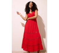 M&Co Sleeveless Tie Maxi Dress - Women's Red