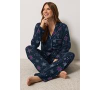 M&Co Women's Soft Touch Pyjama Set in Dark Navy | Size: 18/20
