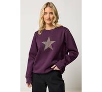 M&Co Women's Star Sweatshirt in Purple | Size: 12 M&Co Purple 12