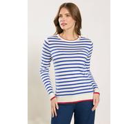 M&Co Women's Stripe Crew Neck Jumper | Size: 10-12 M&Co Multicolor 10-12