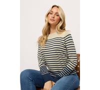 M&Co Women's Stripe Jumper in Dark Navy | Size: 14/16