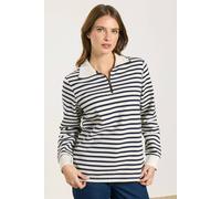 M&Co Women's Stripe Quarter Zip Sweatshirt | Size: 18 M&Co Multicolor 18