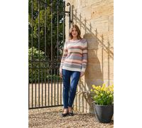 M&Co Women's Stripe Tape Knitted Jumper | Size: 14-16 M&Co Multicolor 14-16