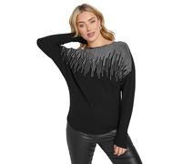 M&Co Womens Stud Embellished Batwing Jumper - Women's Black