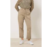 M&Co Women's Tapered Carpenter Trousers in Natural | Size: 18L