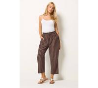 M&Co Women's Tapered Cropped Trousers in Brown | Size: 16S M&Co Brown 16S