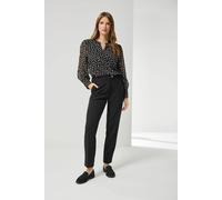 M&Co Women's Tapered Tailored Trousers in Black | Size: 10S M&Co Black 10S