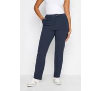 M&Co Women's Tapered Tailored Trousers in Blue | Size: 24L