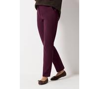 M&Co Women's Tapered Tailored Trousers in Burgundy | Size: 16