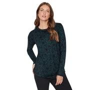 M&Co Womens Teal & Black Lace Printed Jumper - Women's