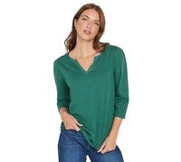M&Co Womens Teal Cotton 3/4 Sleeve Lace Trim T-Shirt - Women's