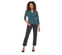 M&Co Womens Teal Leopard Print Wrap Top - Women's