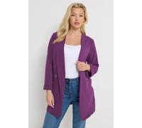 M&Co Women's Textured Jersey Jacket in Purple | Size: 12 M&Co Purple 12